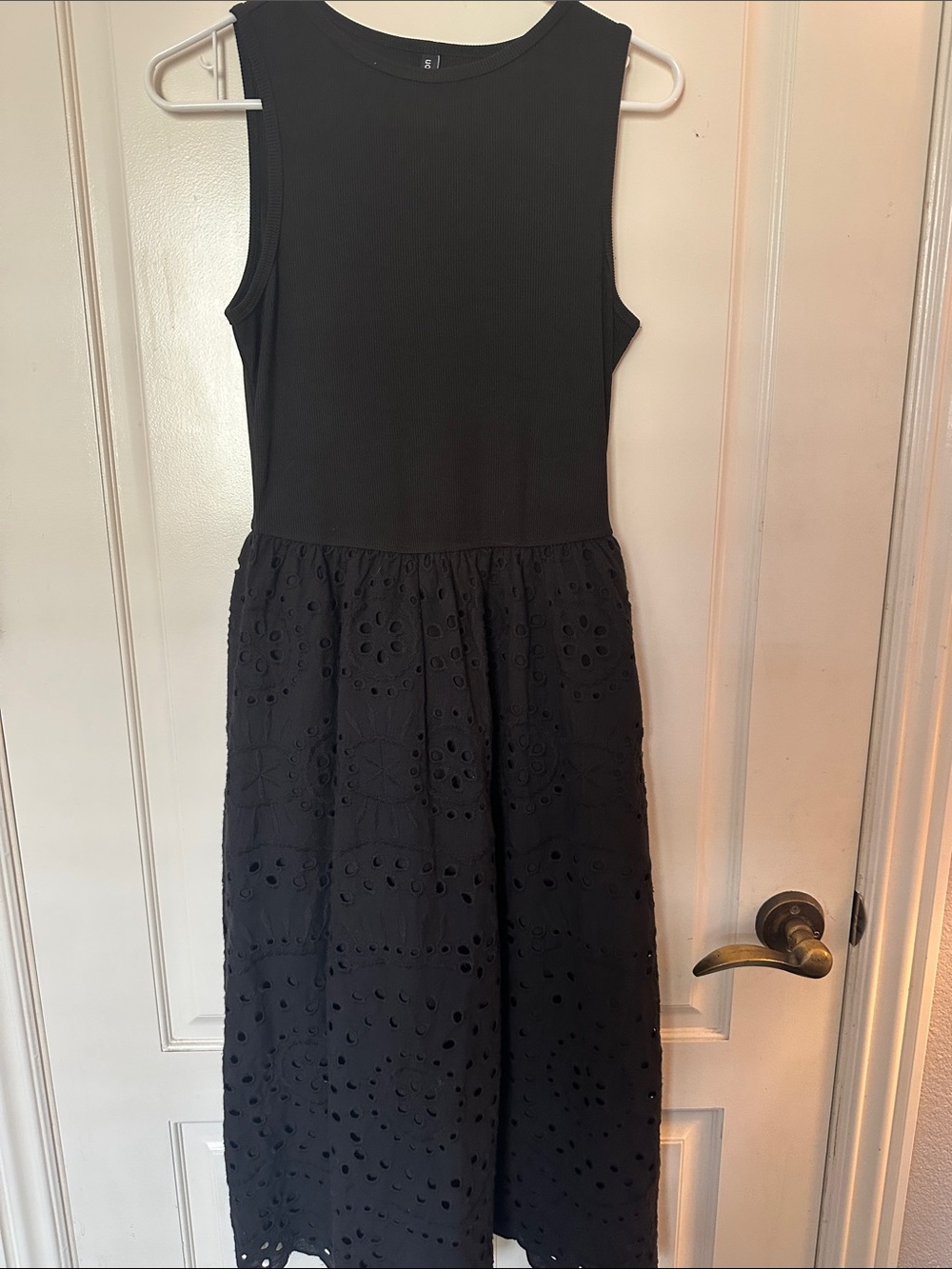 Sleeveless Black tank Eyelet sundress